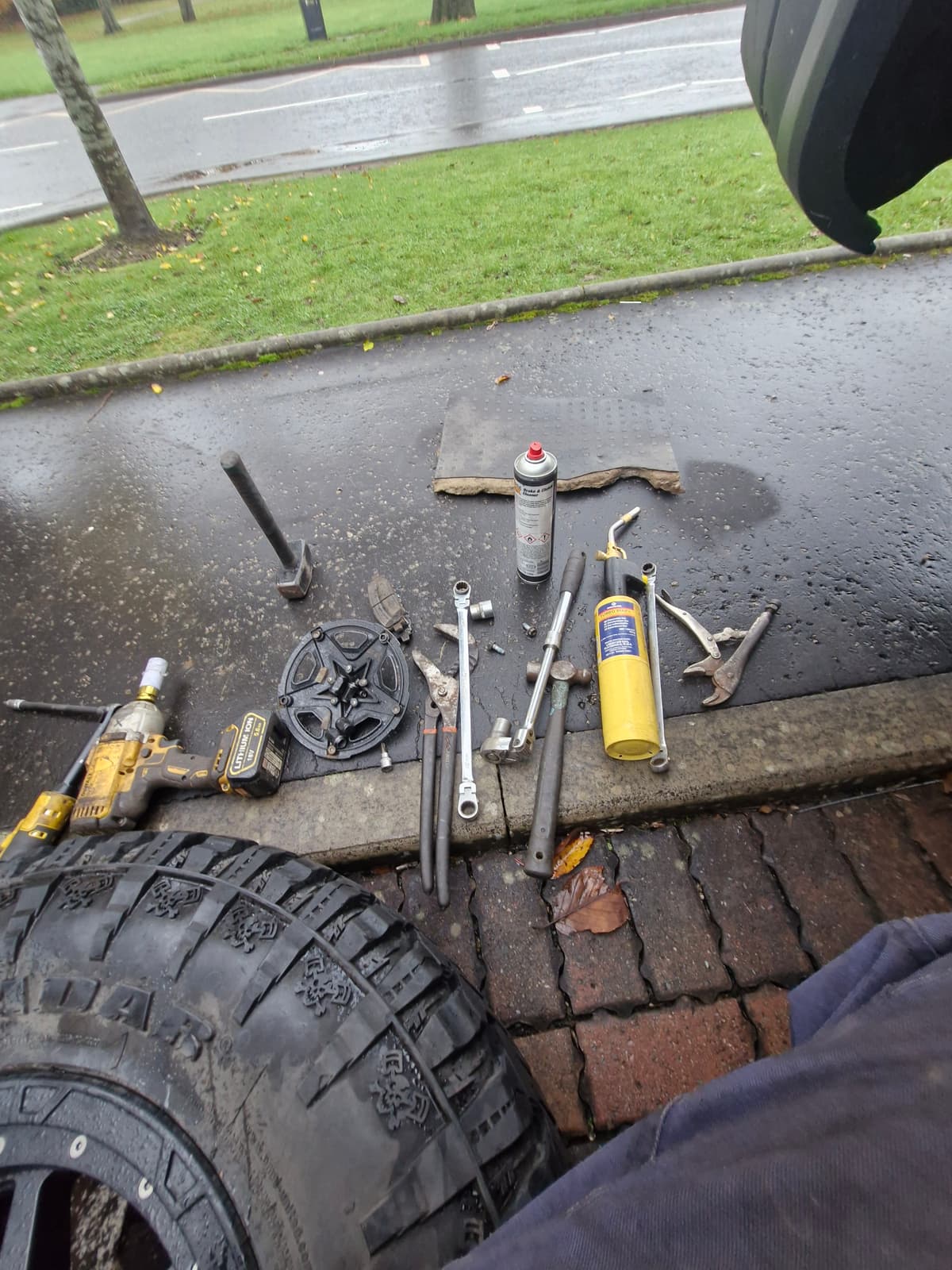 Mechanic working on a car